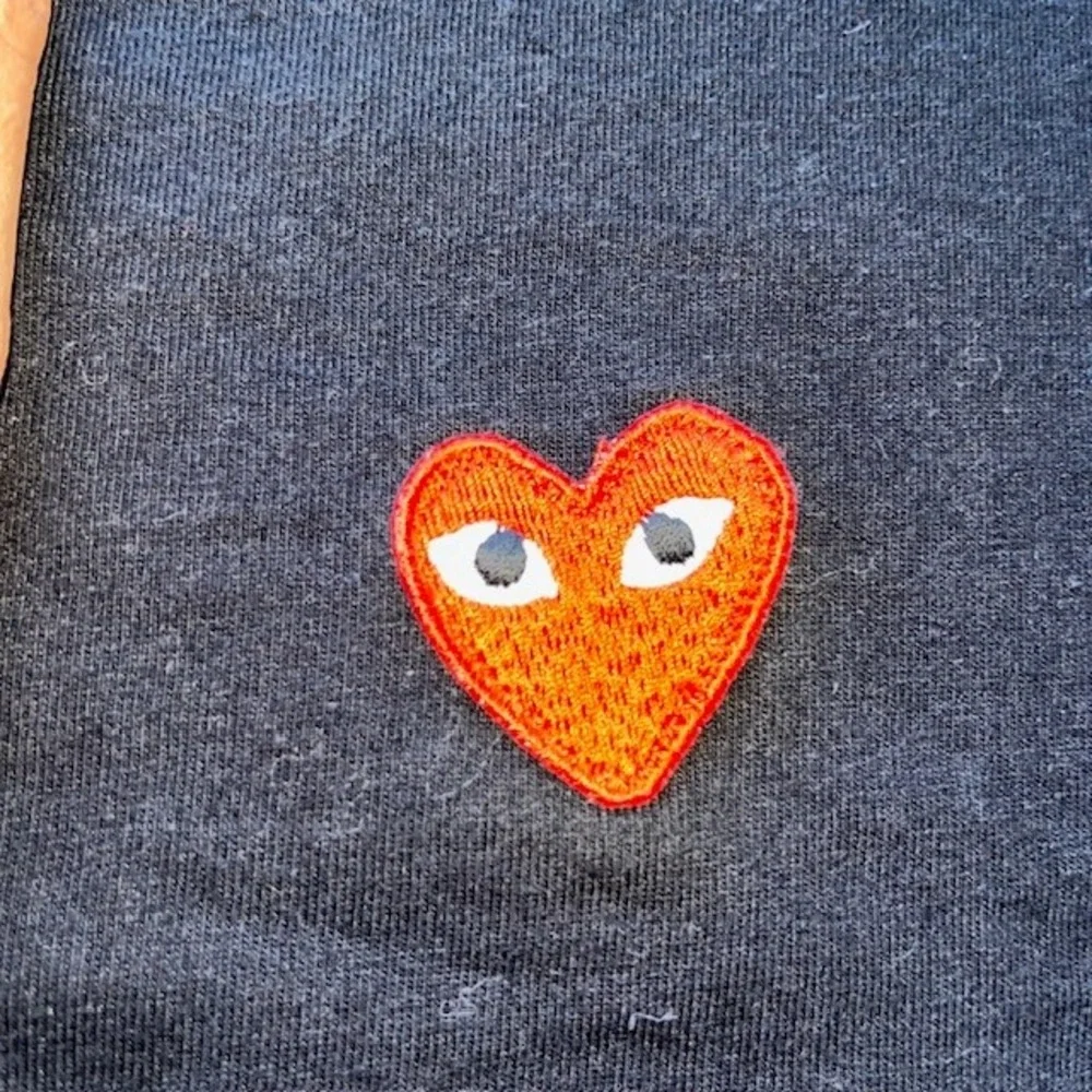 Comme des Garcons Play Red Heart Logo T-Shirt Short Sleeve Black Large
